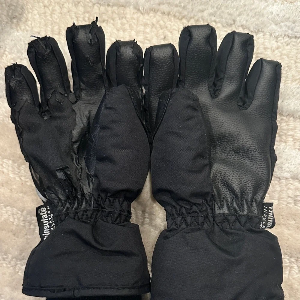 Old Navy Black and Gray Kids Mittens